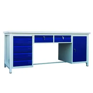 Banco de trabajo modular con armarios y cajones